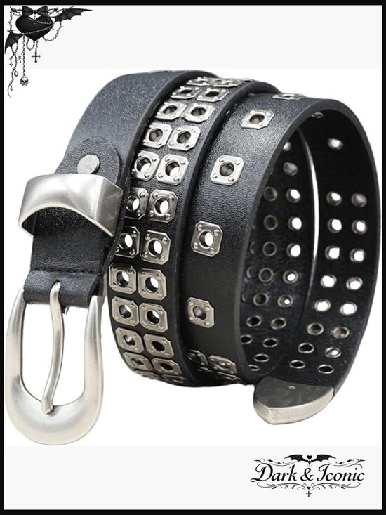 Genuine Leather Studded Punk Belt Y2K Goth Unisex 1.1\